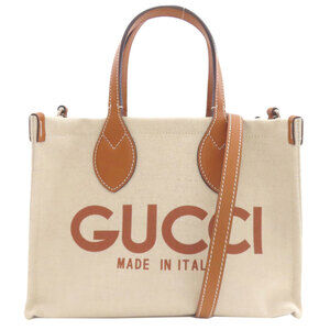 Gucci 772144 GUCCI Printed 2-Way Handbag Canvas Women's